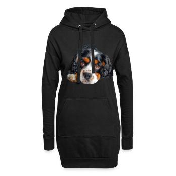 Cavalier King Charles - Hoodie-Kleid - Schwarz - Vorne