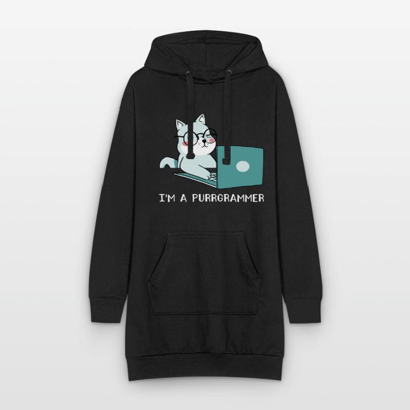 I'm A Purrgrammer Coder Software Developer Compute Hoodie-Kleid