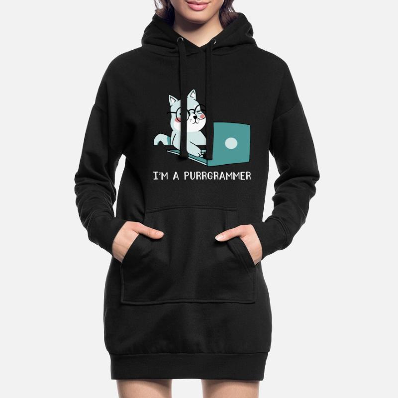 I'm A Purrgrammer Coder Software Developer Compute Hoodie-Kleid