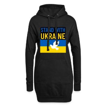 soutenir l'Ukraine - Sweat-shirt à capuche long Femme - noir - Devant
