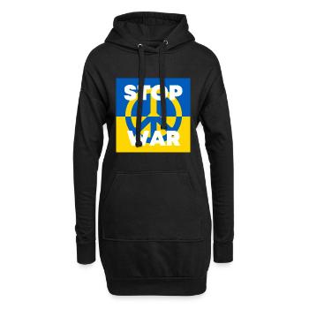 Arrêtez la guerre Ukraine - Sweat-shirt à capuche long Femme - noir - Devant