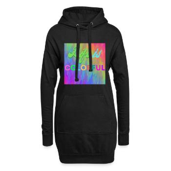La vie est colorée - Sweat-shirt à capuche long Femme - noir - Devant