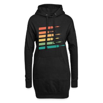 Retro Graphic Dart Player Darts Dartboard Bullseye - Hoodie Dress - black - Front