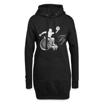 Cadeau de basketball en fauteuil roulant - Sweat-shirt à capuche long Femme - noir - Devant