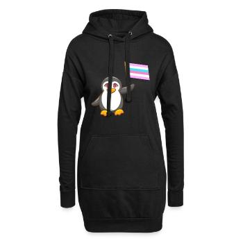 Gay Pride Antarctique Animal Pingouin Bigender LGBT - Sweat-shirt à capuche long Femme - noir - Devant