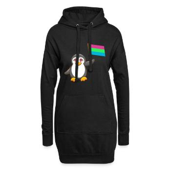 Antarctica Animal Gay Pride Pingouin Polysexuel LGBTQ - Sweat-shirt à capuche long Femme - noir - Devant