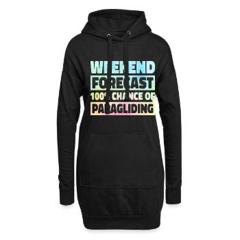 Weekend Forecast 100% Chance Of Paragliding Parach - Hoodie-Kleid - Schwarz - Vorne