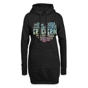 Retro Grafik Kindertagesstätte Babysitter Kindergä - Hoodie-Kleid - Schwarz - Vorne