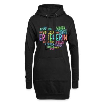 Retro Grafik Kindertagesstätte Babysitter Kindergä - Hoodie-Kleid - Schwarz - Vorne