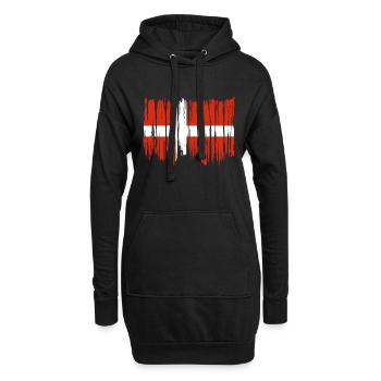 Drapeau du Danemark Scandinavie Drapeau du Danemark Voyage - Sweat-shirt à capuche long Femme - noir - Devant