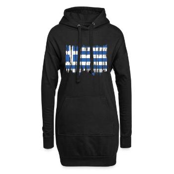 Griechenland Flagge Hellas Athen Griechische Fahne - Hoodie-Kleid - Schwarz - Vorne