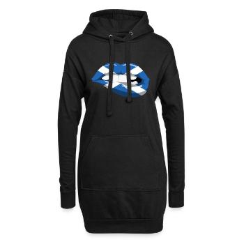 Schottland Flagge Lippen Mund Alba GB UK Schottin - Hoodie-Kleid - Schwarz - Vorne