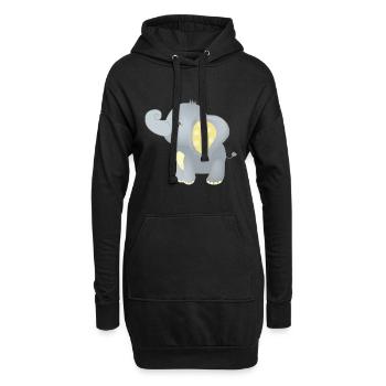 Baby Elephant Drôle De T-shirt Doux Idée Cadeau - Sweat-shirt à capuche long Femme - noir - Devant