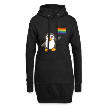 Regenbogen Flagge Gay Pride Month Pinguin LGBT - Hoodie-Kleid - Schwarz - Vorne