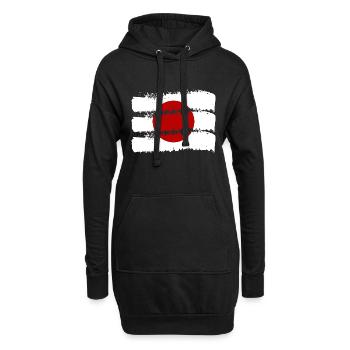 Drapeau du Japon Look Usé Nihon Drapeau Japonais - Sweat-shirt à capuche long Femme - noir - Devant