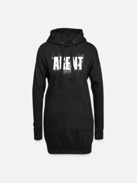 Agent - Hoodie-Kleid - Schwarz