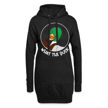 Qu’est-ce que le canard drôle d’animal jeux de mots - Sweat-shirt à capuche long Femme - noir - Devant