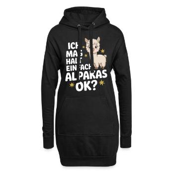 Alpaga lama alpaga animal - Sweat-shirt à capuche long Femme - noir - Devant