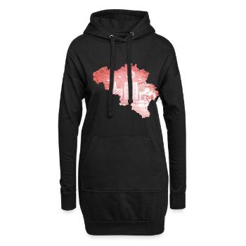 Belgique Europe Idée de cadeau - Sweat-shirt à capuche long Femme - noir - Devant