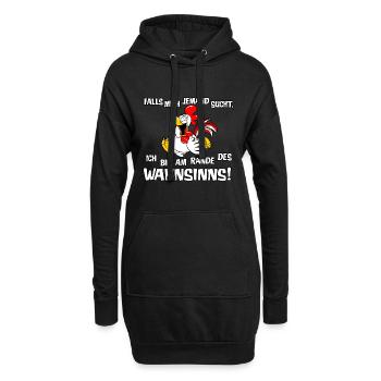 Am Rande des Wahnsinns - Hoodie-Kleid - Schwarz - Vorne