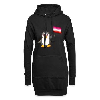 Mois de la Gay Pride Antarctique Animal Penguin Lesbienne LGBT - Sweat-shirt à capuche long Femme - noir - Devant
