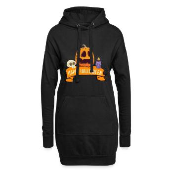 Joyeux halloween - Sweat-shirt à capuche long Femme - noir - Devant