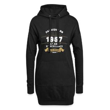 Hergestellt im Jahr 1957 67 Jahre Original-Exzellenz - Hoodie-Kleid - Schwarz - Vorne