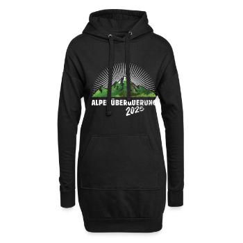 Alpenüberquerung Alpen Überquerung 2025 Wandern - Hoodie-Kleid - Schwarz - Vorne