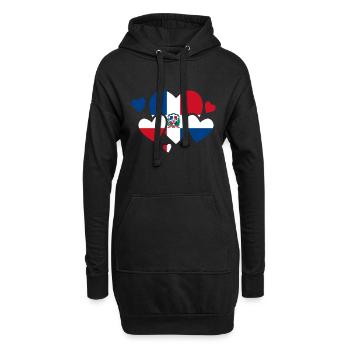 Dominikanische Republik Flagge Dom Rep Fahne Reise - Hoodie-Kleid - Schwarz - Vorne