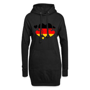 Deutschland Flagge Deutsche Fahne Used Look Heimat - Hoodie-Kleid - Schwarz - Vorne