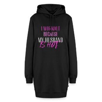 I Workout Because My Husband Is Hot Funny Fitness - Hoodie Dress - black - Front