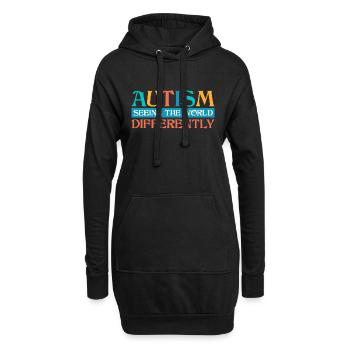 L’autisme voit le monde différemment - Sweat-shirt à capuche long Femme - noir - Devant