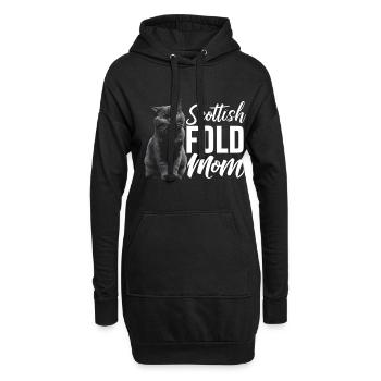 Katze Scottish Fold Geschenk - Hoodie-Kleid - Schwarz - Vorne