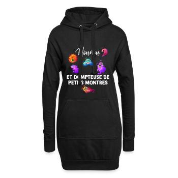 Nounou humour - Sweat-shirt à capuche long Femme - noir - Devant
