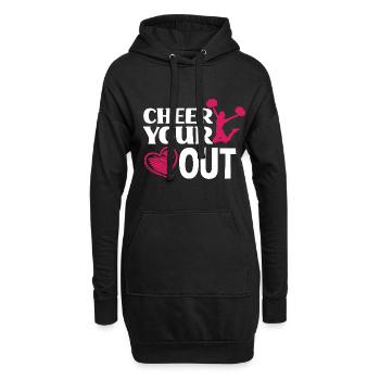 Cheer Your Heart Out Cheerleading Cheerdance Gymna - Hoodie-Kleid - Schwarz - Vorne