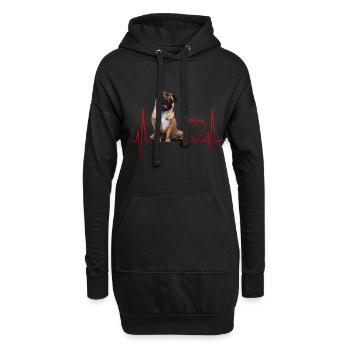 Cadeau Heartbeat pour chiens - Sweat-shirt à capuche long Femme - noir - Devant