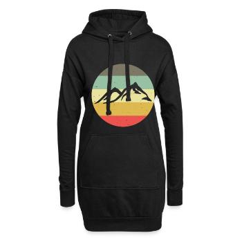 Berge Wandern Bergsteiger Herzschlag Klettern - Hoodie-Kleid - Schwarz - Vorne