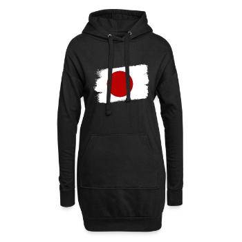 Drapeau du Japon Look Usé Nihon Drapeau Japonais - Sweat-shirt à capuche long Femme - noir - Devant