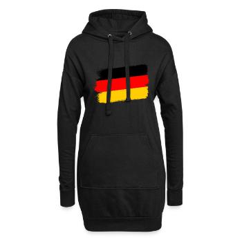 Deutschland Flagge Deutsche Fahne Used Look Heimat - Hoodie-Kleid - Schwarz - Vorne