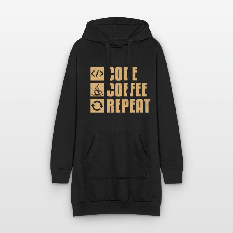 Café Codage Programmeur Codeur Développeur Nerd Coff Sweat-shirt à capuche long Femme