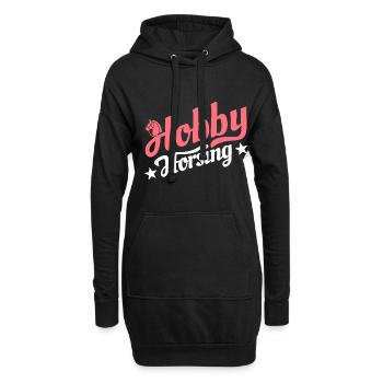 Hobby Horsing - Hobby Cheval - Equitation - Cadeau - Sweat-shirt à capuche long Femme - noir - Devant