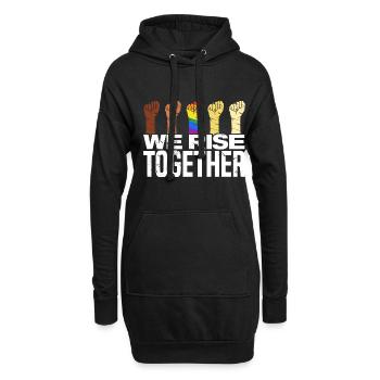 We Rise Together Bisexual Gay Trans Queer Lgbtq Ra - Hoodie-Kleid - Schwarz - Vorne