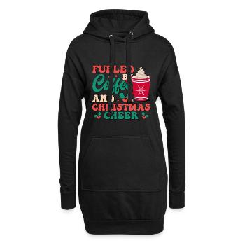 Christmas Coffee - Weihnachten Kaffee, ugly xmas - Hoodie-Kleid - Schwarz - Vorne