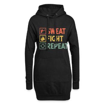 Sweat Fight Répéter Boxer Sports Musculation Gym - Sweat-shirt à capuche long Femme - noir - Devant