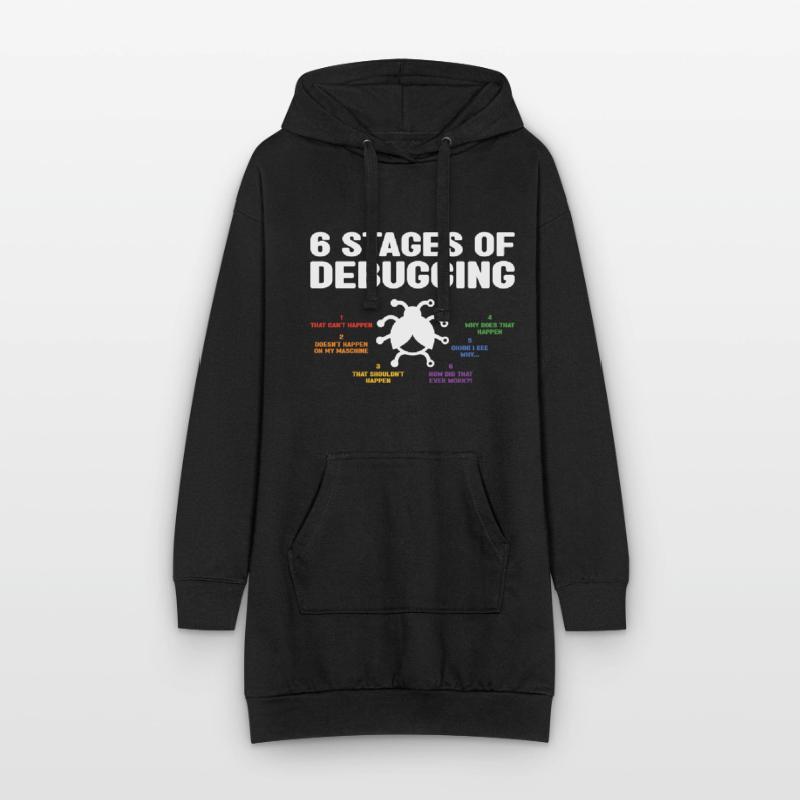 6 Stages Of Debugging Coder Programmer Software De Hoodie-Kleid