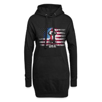 Cadeau de basketball en fauteuil roulant - Sweat-shirt à capuche long Femme - noir - Devant