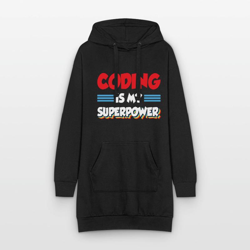 Coding Is My Superpower Programming Coder Computer Hoodie-Kleid