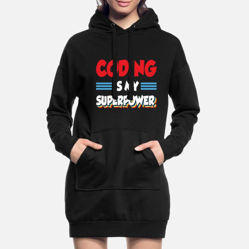 Coding Is My Superpower Programming Coder Computer Hoodie-Kleid