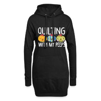Quilting With Me Peeps Sewing Crocheting Knitting - Hoodie-Kleid - Schwarz - Vorne