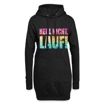 Heul nicht, Lauf! - Laufen, Joggen, Sport, Läufer - Hoodie-Kleid - Schwarz - Vorne
